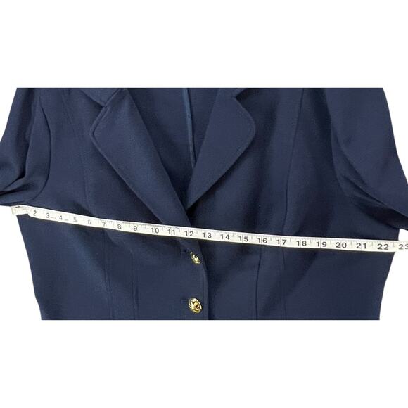 Linea Louis Dell'Olio Blazer Womens XL Blue Gold Button Jacket Career Academia - Picture 4 of 14